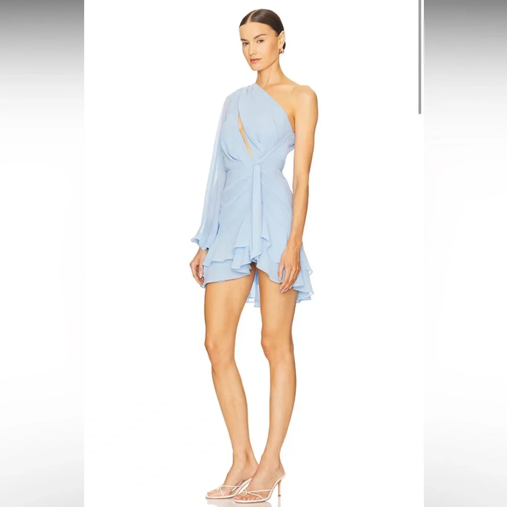 NEW Michael Costello x REVOLVE Sunny Mini Dress in Blue Small nwt - Picture 3 of 6